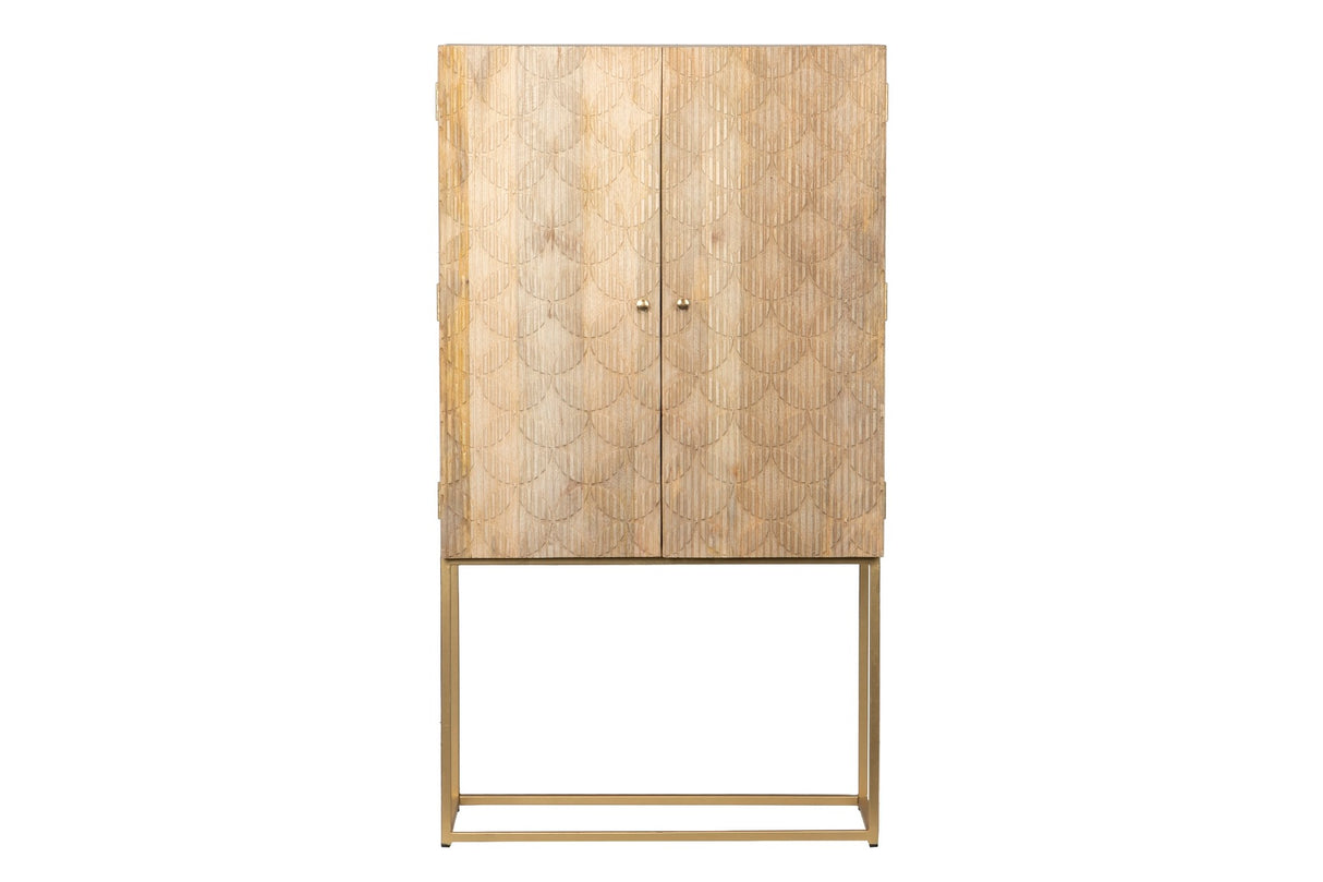 Armoire à bois haute mangue-métal 90x40x165 cm