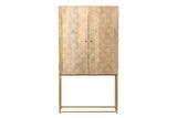 CABINET ALTO MADERA MANGO-METAL 90x40x165 CM