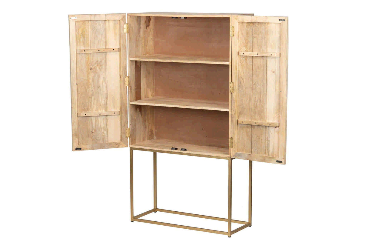 Cabinet High Wood Mango-Metal 90x40x165 cm