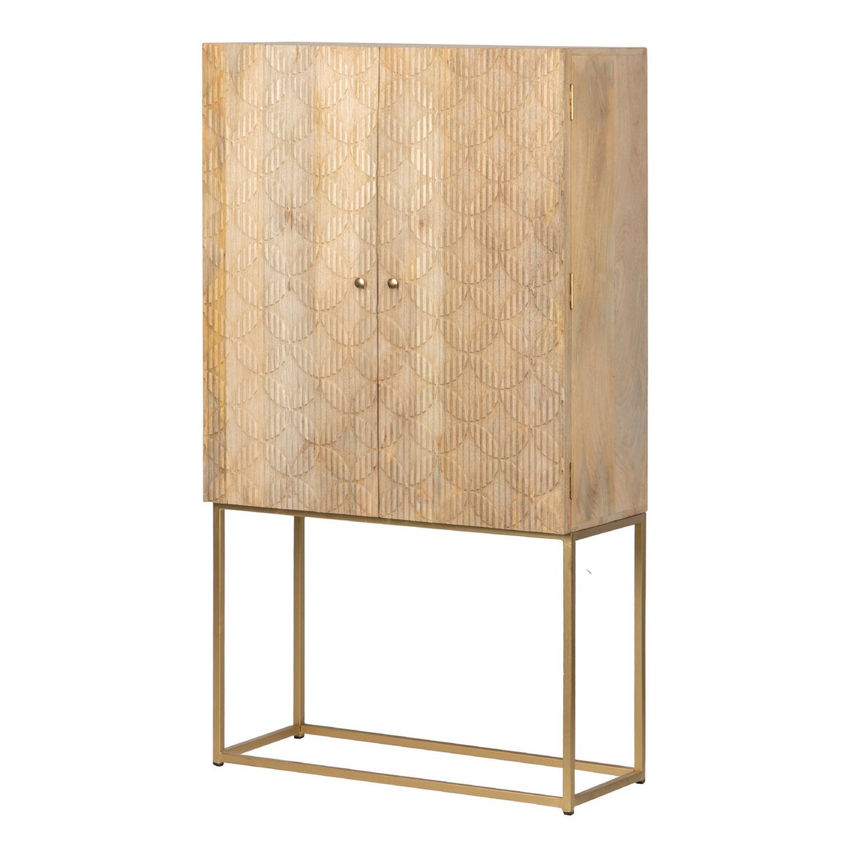 Armoire à bois haute mangue-métal 90x40x165 cm