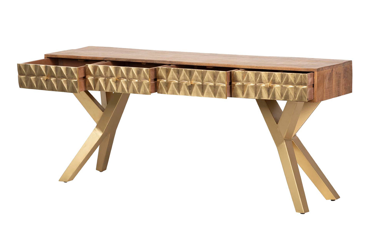 Mumbai Metal Wood Console 180x45x80 cm