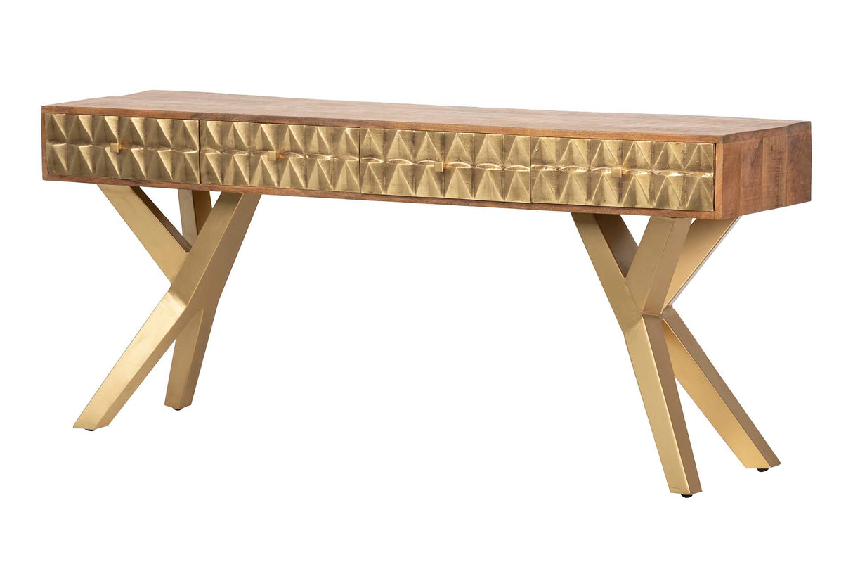 Mumbai Metall Wood Console 180x45x80 cm