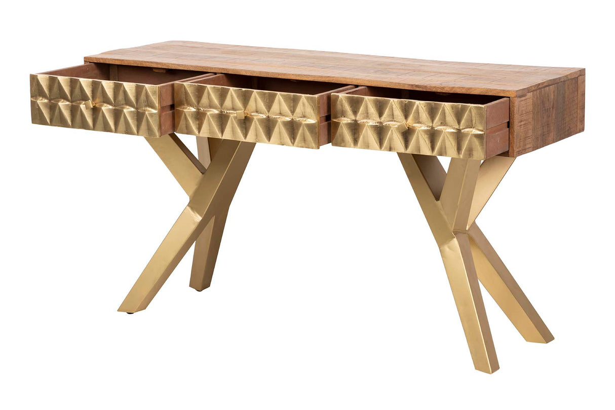 Mumbai Metal Wood Console 140x45x80 cm