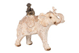 Elefant C/Monos Harz 27x9x21 cm