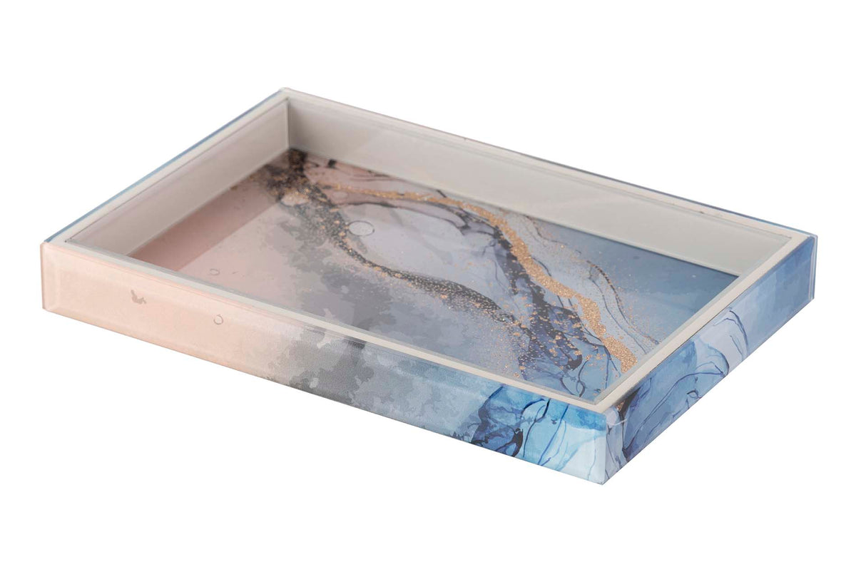 Plateau en cristal d'impression 26x18x3 cm