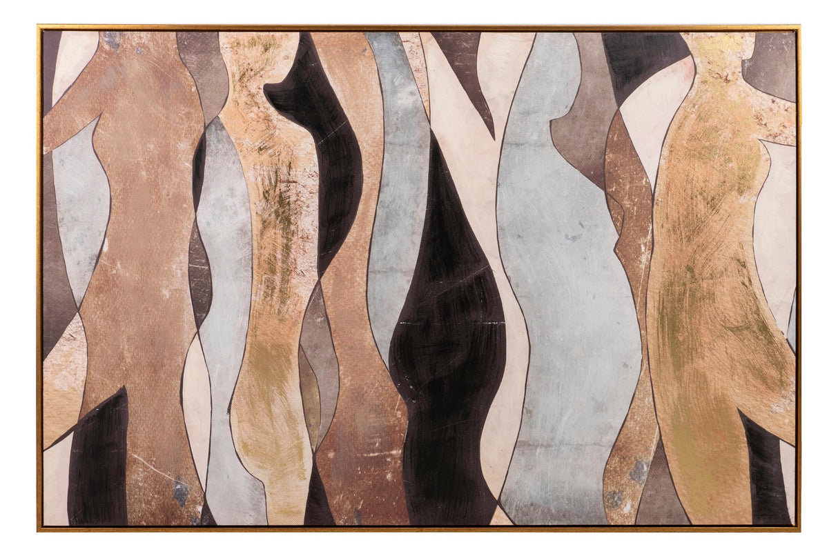 Silhouettes con cornice d'oro 120x3,5x80 cm