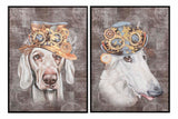 Set 2 chiens Frame noir 60x4x80 cm