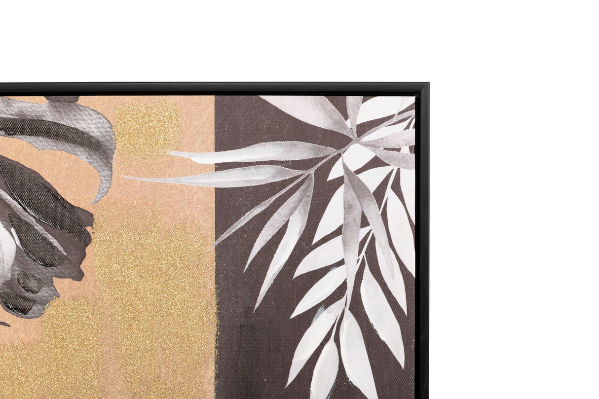 Definir 2 fotos de flores com quadro preto 60x4x80 cm