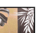 Definir 2 fotos de flores com quadro preto 60x4x80 cm