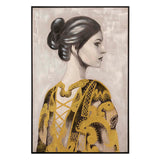 CUADRO SEÑORA CON MARCO NEGRO 80x4x120 CM