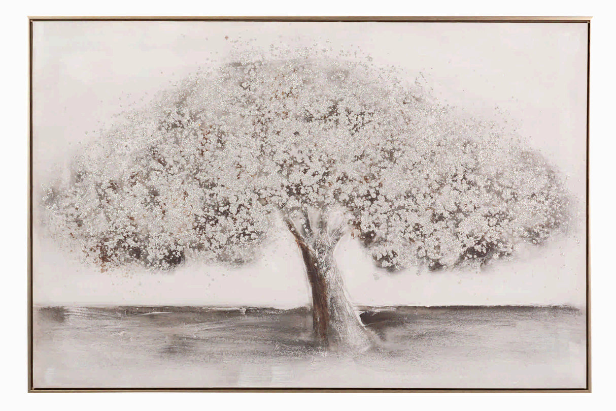Boîte d'arbre avec cadre de champagne 120x4x80 cm