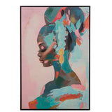 Immagine africana con cornice nera 80x4x120 cm