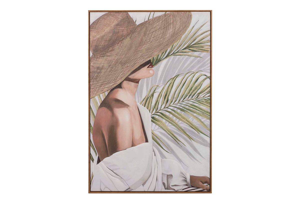 Caixa feminina com quadro natural 80x4x120cm