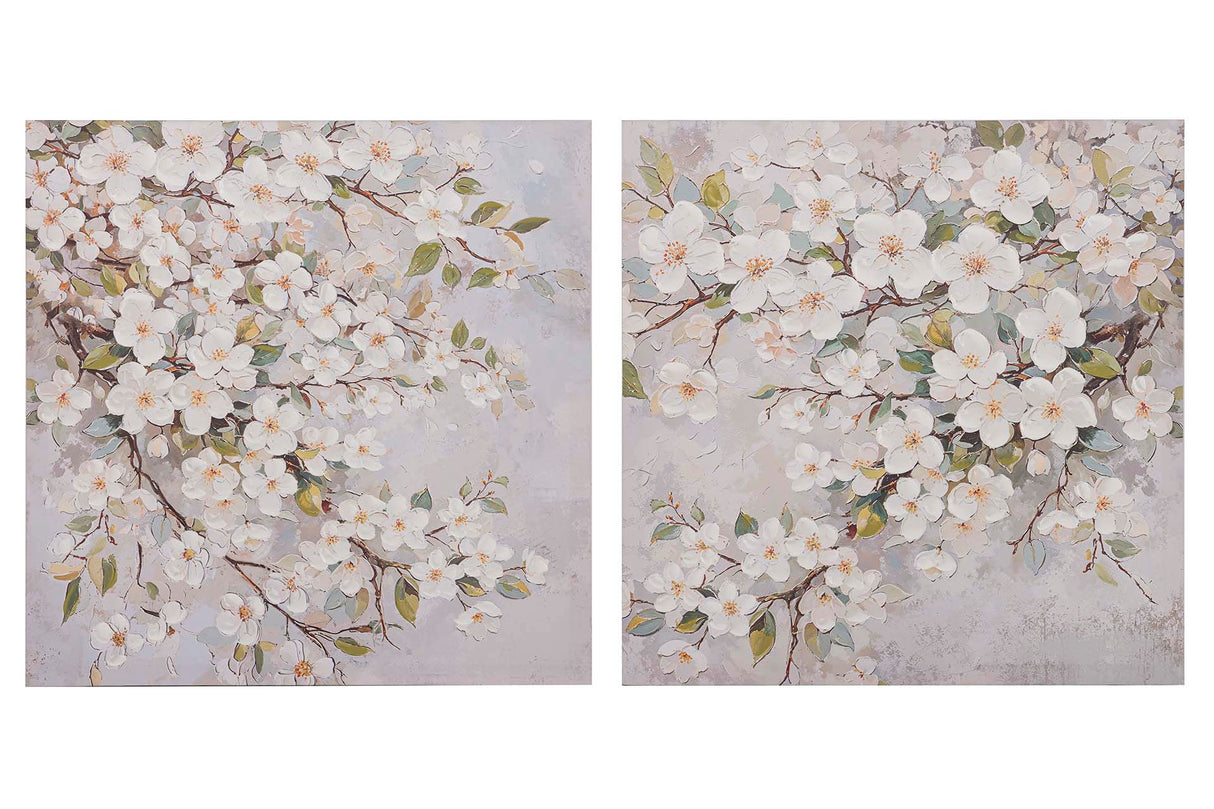 Setzen Sie 2 Almendro -Livings 40% bemalt Hand 60x3x60 cm