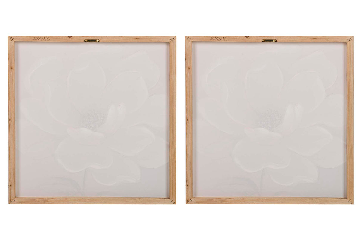 SET 2 LIENZOS FLORES 40% PITNADO A MANO 60x3x60 CM