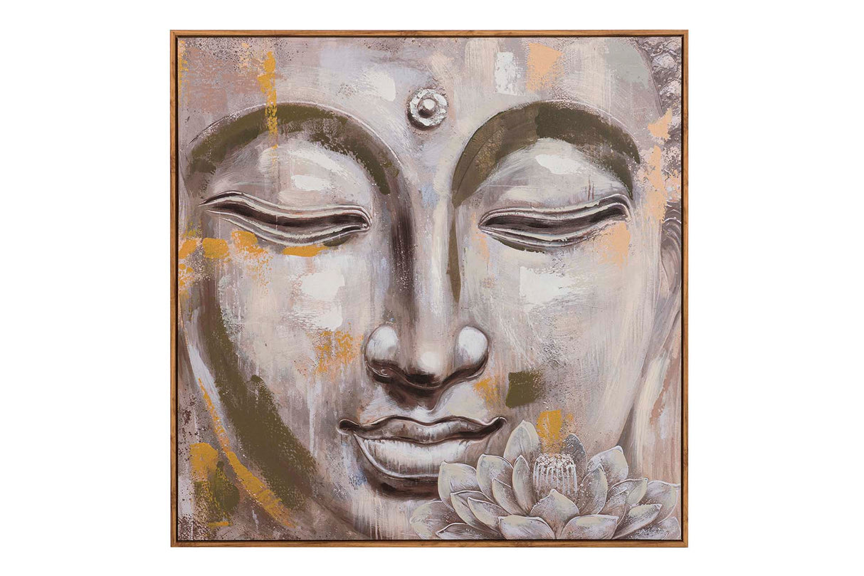 CUADRO BUDA 80% PINTADO A MANO 80x4x80 CM