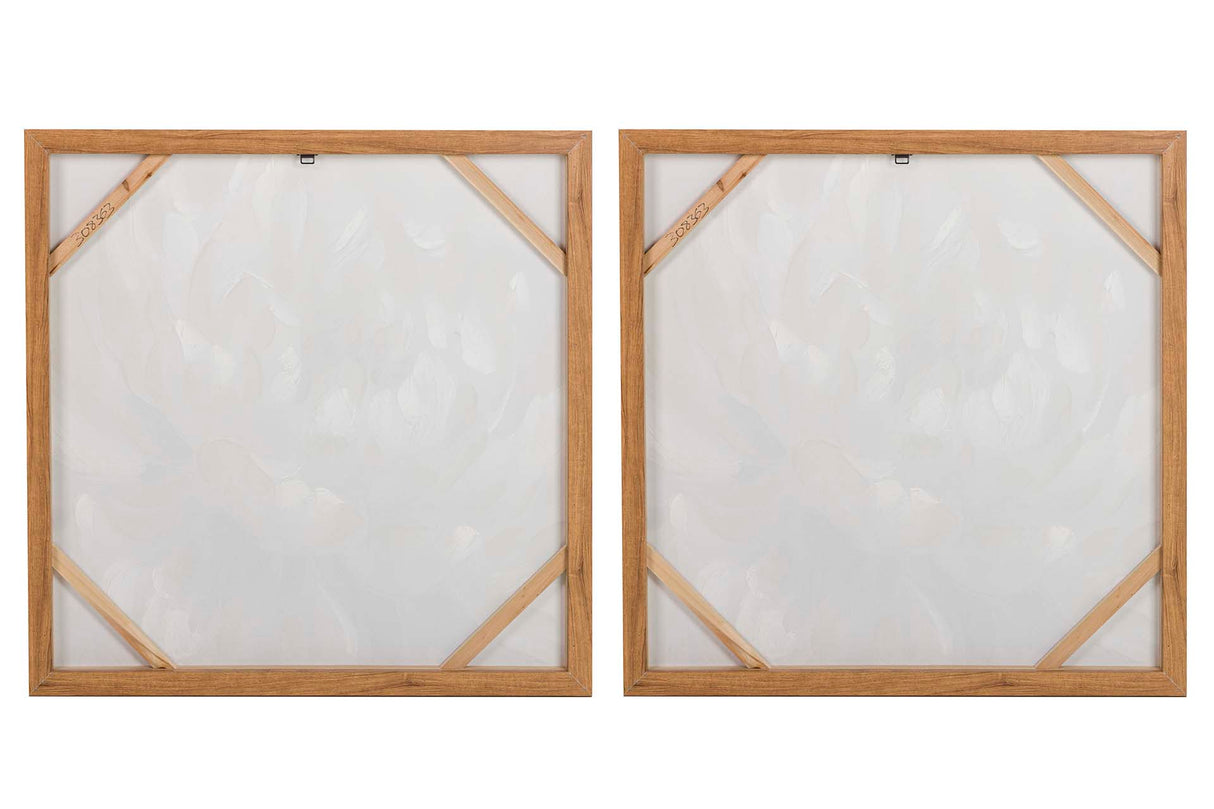 SET 2 CUADROS FLORES 80% PINTADO A MANO 80x4x80 CM