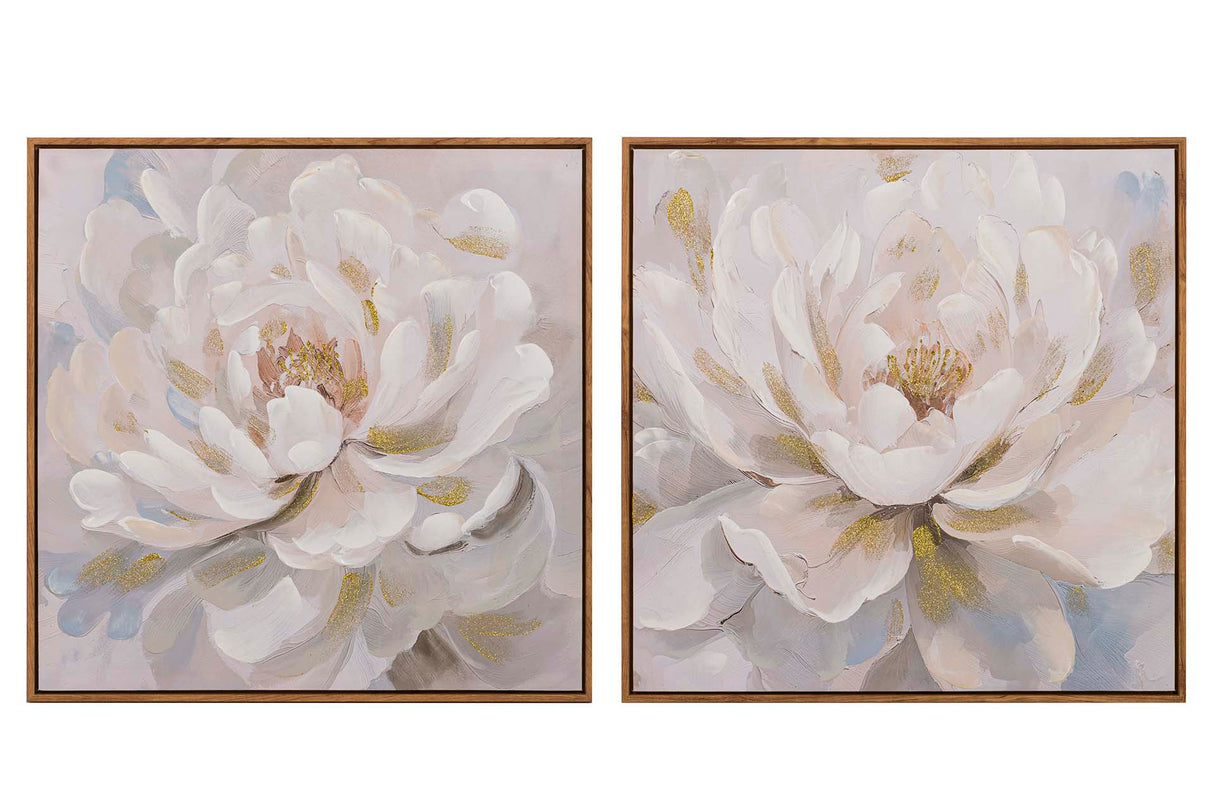 Imposta 2 tabelle 80% dipinto a mano 60x4x60 cm