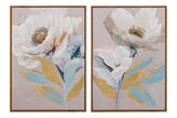 SET 2 CUADROS FLORES 80% PINTADO A MANO 50x4x70 CM