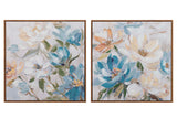 SET 2 CUADROS FLORES 80% PINTADO A MANO 60x4x60 CM