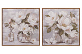 SET 2 CUADROS FLORES PINTADO A MANO 60x4x60 CM