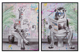 SET 2 CUADROS 80% PINTADO A MANO 60x4x80 CM