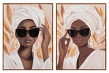 SET 2 CUADROS MUJERES 80% PINTADO A MANO 60x4x80 CM