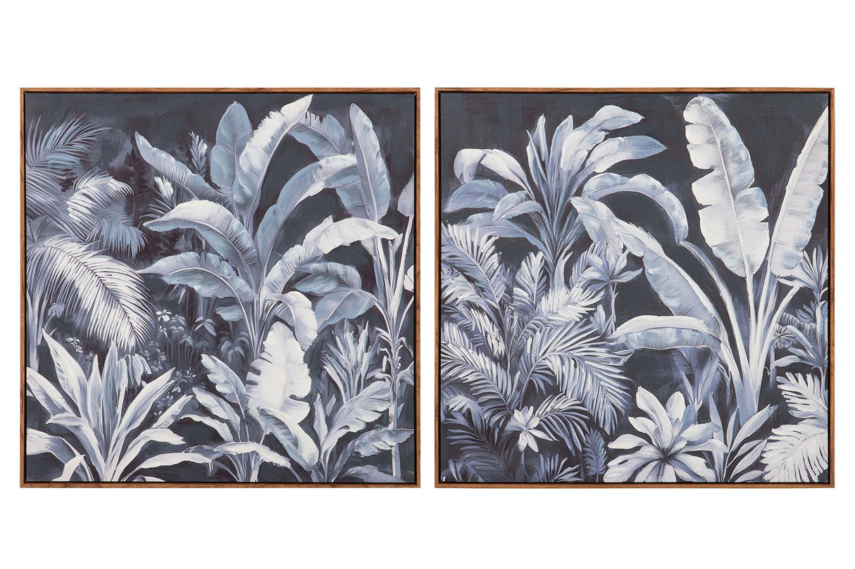 SET 2 CUADROS ARBOLES 80% PINTADO A MANO 80x4x80 CM