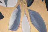 CUADRO HOJAS 80% PINTADO A MANO Y FOIL 80x4x120 CM