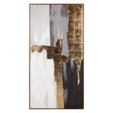 CUADRO ABSTRACTO 80%PINTADO A MANO FOIL 90x4x180 CM
