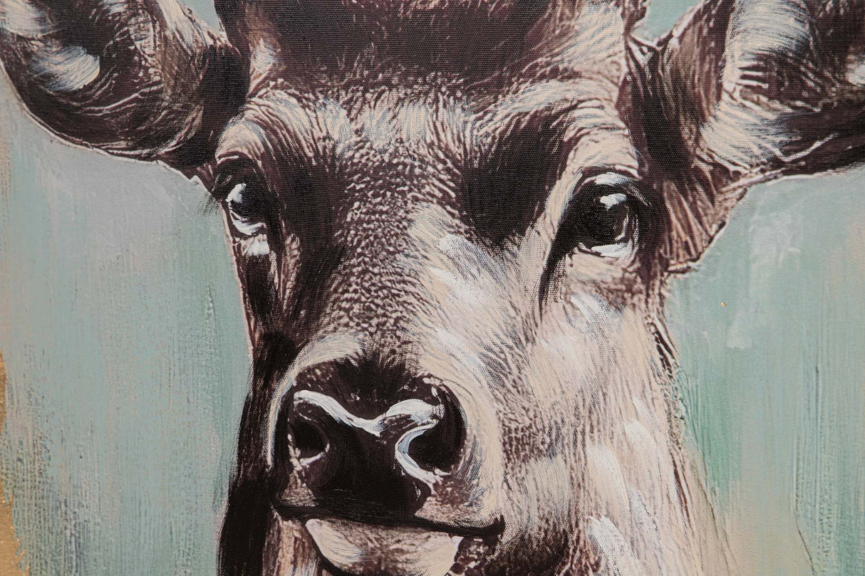 CUADRO CIERVO 80% PINTADO A MANO Y FOIL 80x4x120 CM
