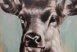 CUADRO CIERVO 80% PINTADO A MANO Y FOIL 80x4x120 CM