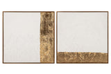 SET 2 CUADROS 80% PINTADO A MANO Y FOIL 80x4x80 CM