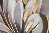 CUADRO FLOR 80% PINTADO A MANO Y FOIL 100x4x100 CM