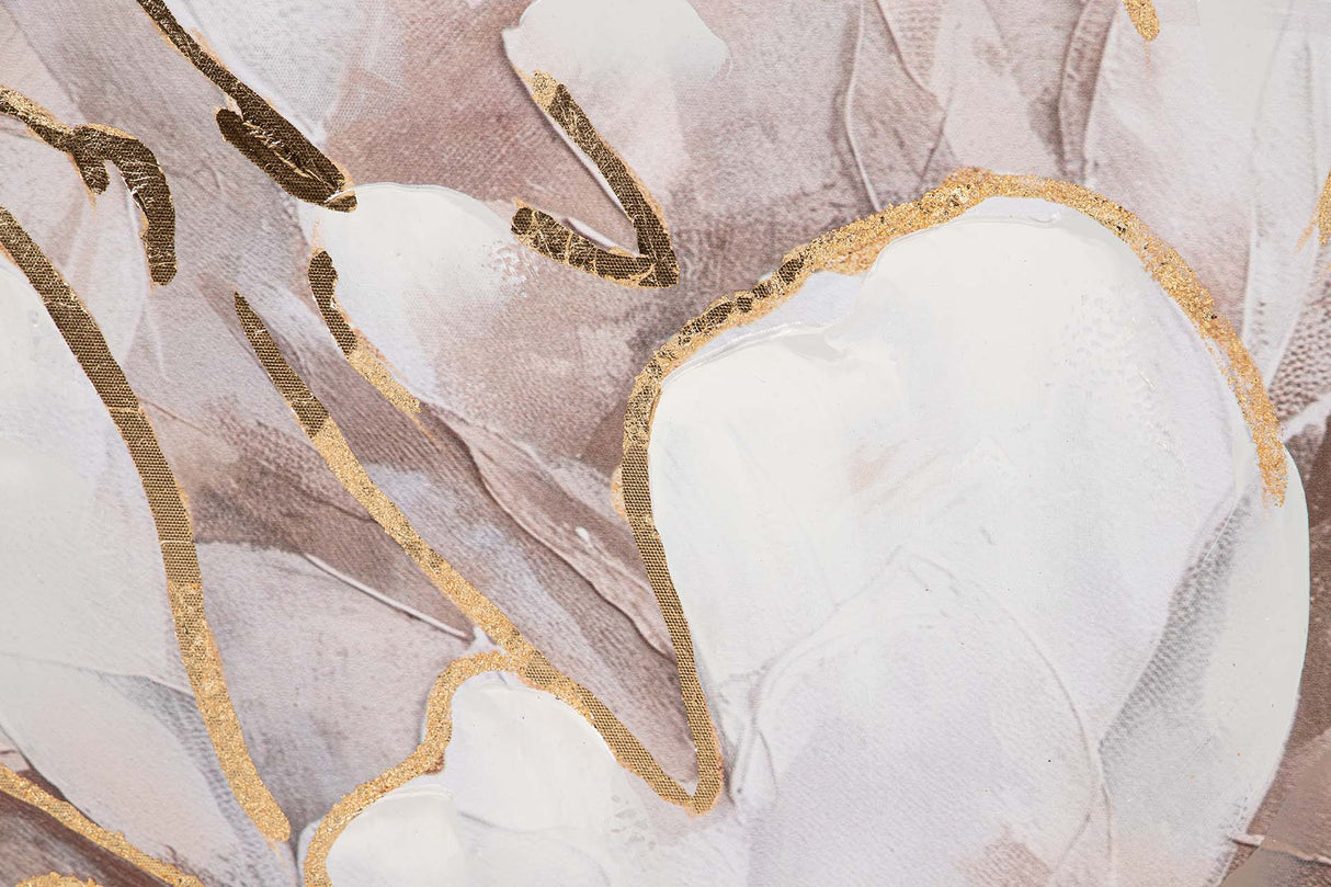 CUADRO FLOR 80% PINTADO A MANO Y FOIL 80x4x120 CM