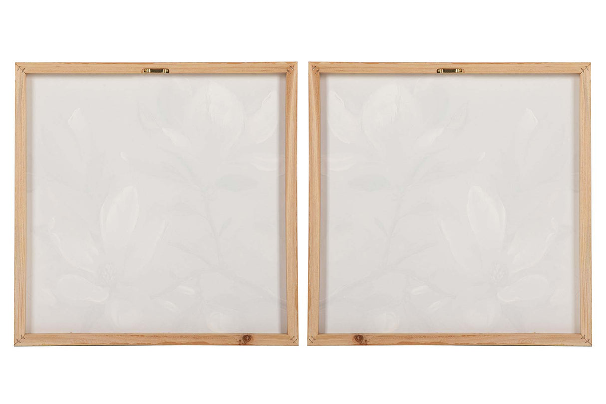 SET 2 LIENZOS FLORES 80% PINTADO A MANO 60x3x60 CM