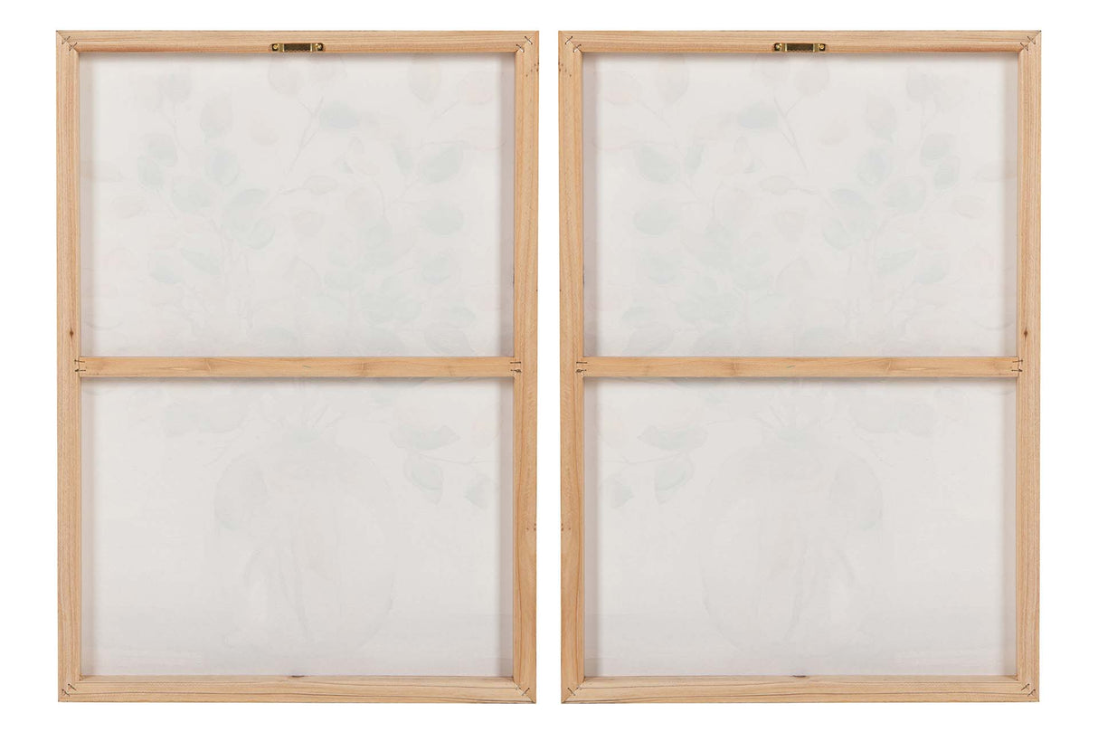 SET2 LIENZOS JARRONES 80% PINTADO A MANO 50x3x70CM