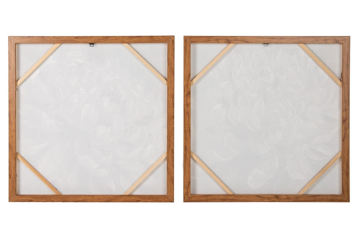 SET 2 CUADROS FLORES 80%PINTADO A MANO 80x4x80CM