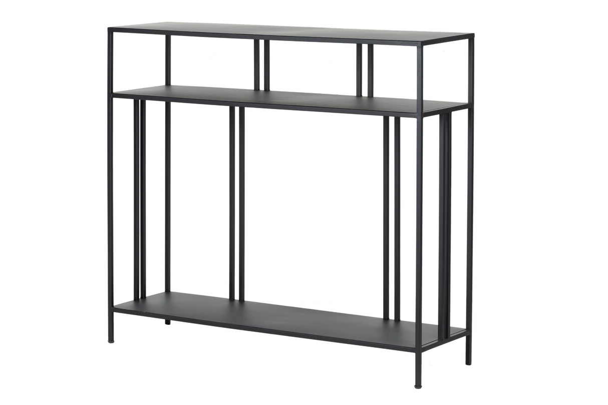 CONSOLA METAL NEGRO 100x30x90 CM