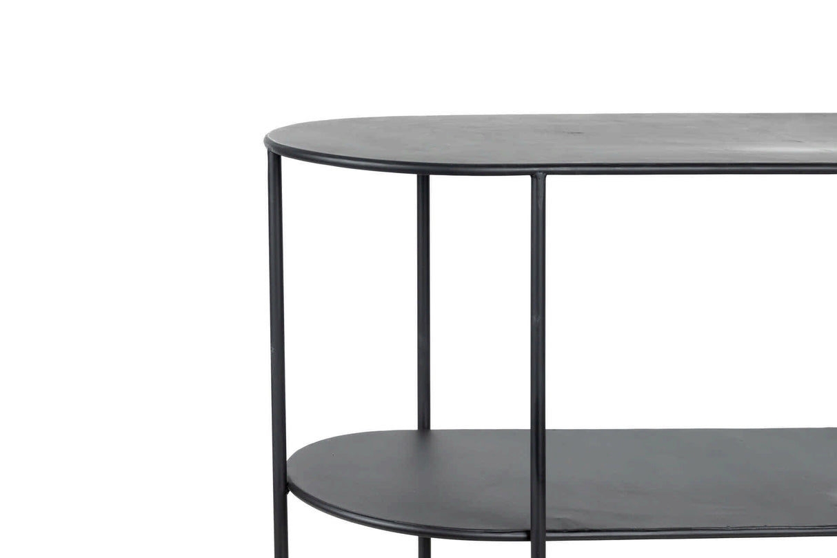 Console de metal preto 100x35x80 cm