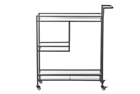 Cameriere in metallo-cristal-black-trans. 86x30x96 cm