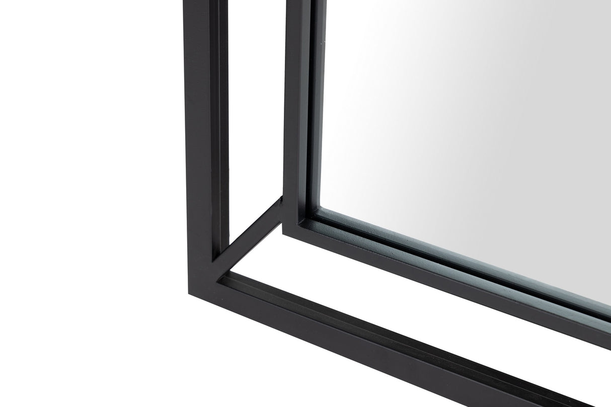 Spiegelfenster Metall schwarz 70x3x120 cm