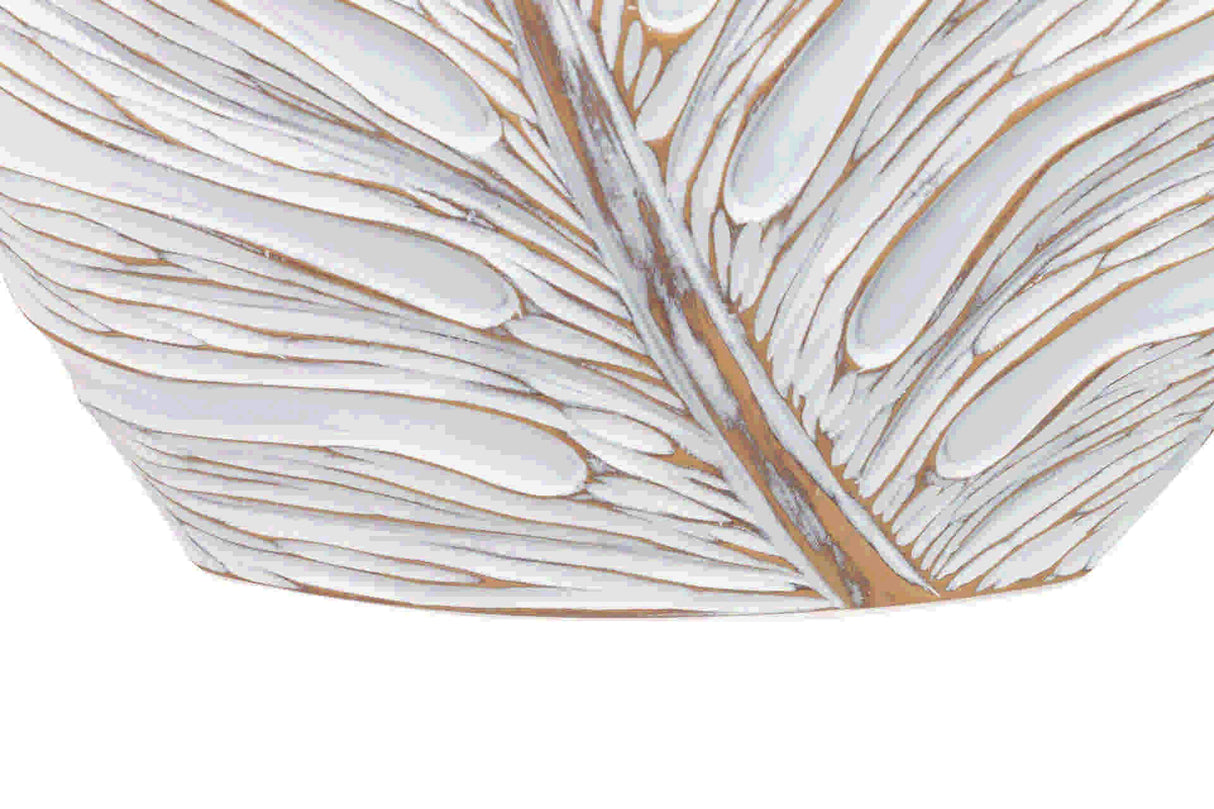 Feuilles brunes de résine blanche brune 40x16x42 cm