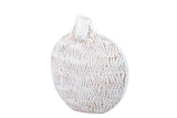 FLORERO RESINA BLANCO RELIEVE 27x12x32 CM