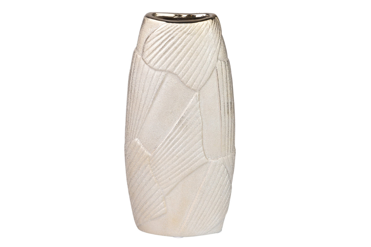 Vasi di ceramica geometrica Champagne 13x6x26 cm