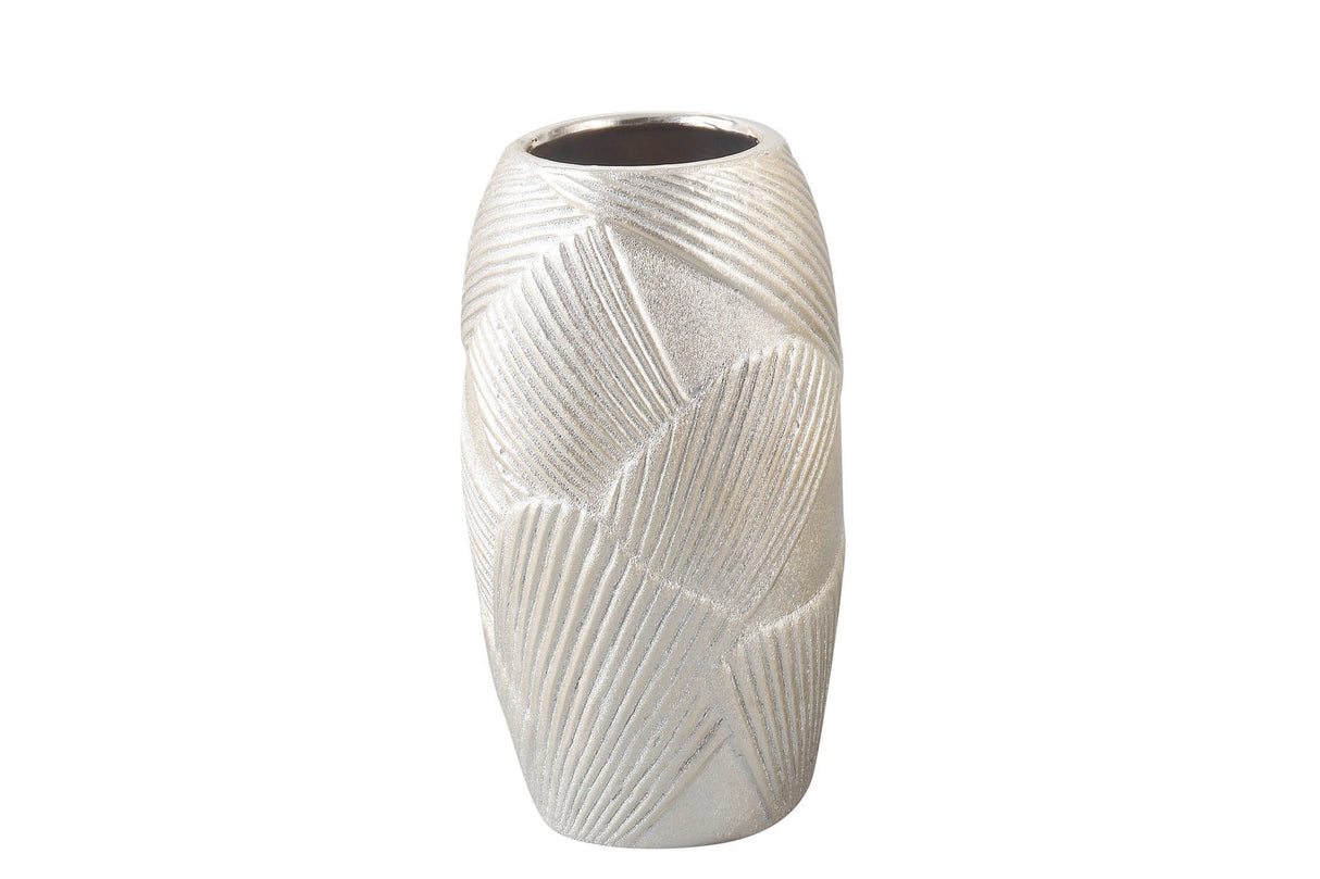 Geometrische Keramik -Vase -Champagne 11x11x21 cm