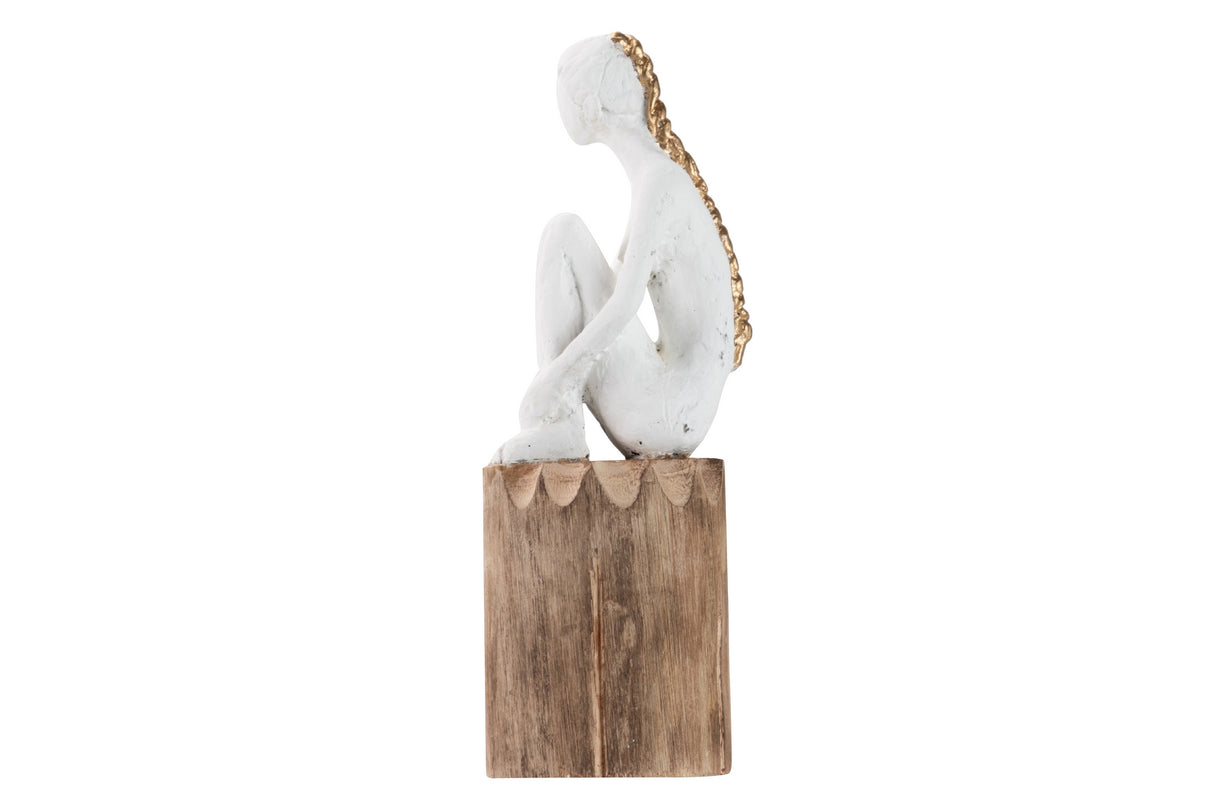 Figura Lady Polyresina Wood Mango 10x11x29 cm
