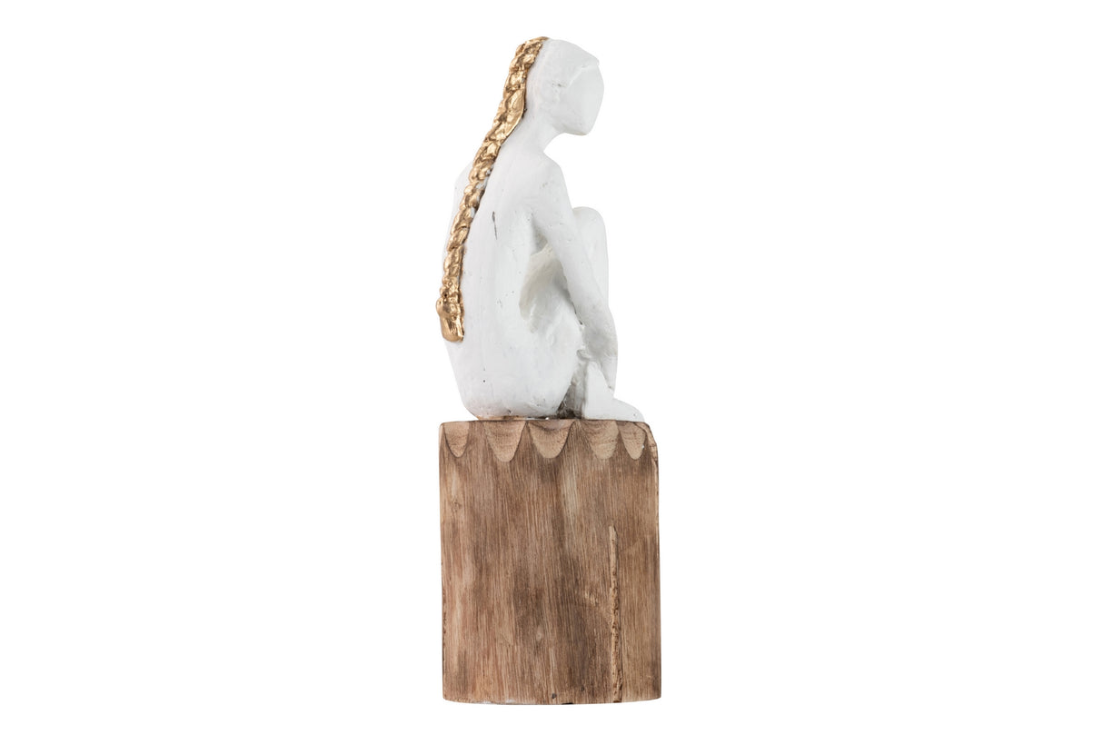 Figura Lady Polyresina Wood Mango 10x11x29 cm