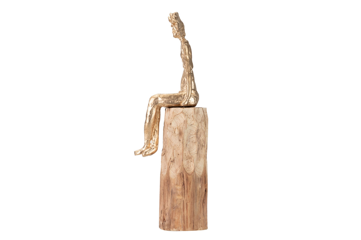 Figura Lady Poliresina Wood Mango 11x15x46 cm
