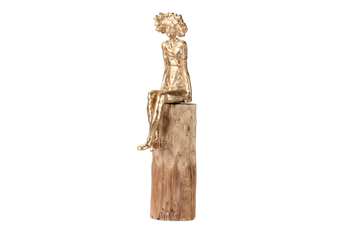 Figur Lady Polirsina Wood Mango 11x15x46 cm